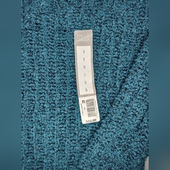 Women's Falls Creek V-Neck Knit Sweater Teal Small - Picture 4 of 5